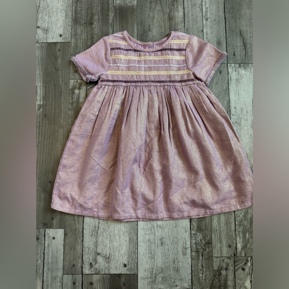 Peek Velvet Ribbon Dress Lace Purple Mini 4-5 Year